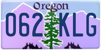 OR license plate 062KLG
