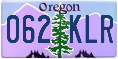 OR license plate 062KLR