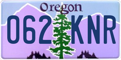 OR license plate 062KNR