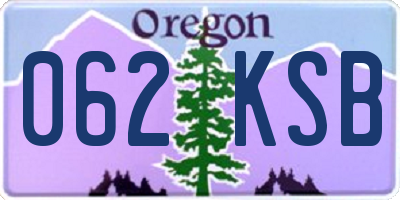 OR license plate 062KSB