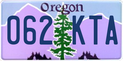 OR license plate 062KTA