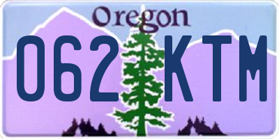 OR license plate 062KTM