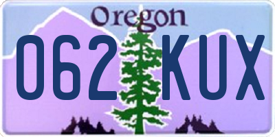 OR license plate 062KUX