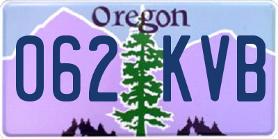 OR license plate 062KVB