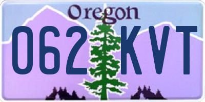 OR license plate 062KVT