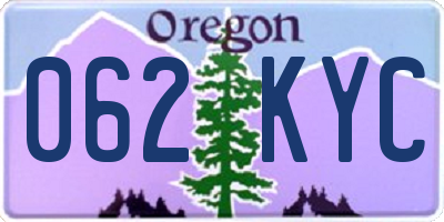 OR license plate 062KYC