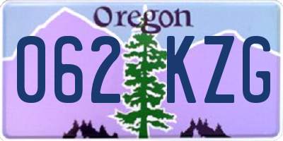 OR license plate 062KZG