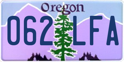 OR license plate 062LFA