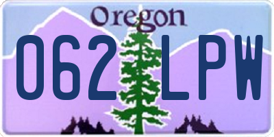 OR license plate 062LPW