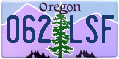 OR license plate 062LSF