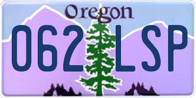 OR license plate 062LSP