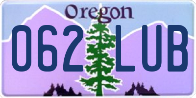 OR license plate 062LUB