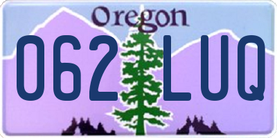 OR license plate 062LUQ