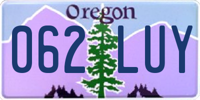 OR license plate 062LUY