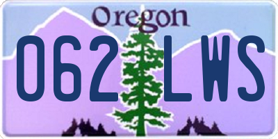 OR license plate 062LWS
