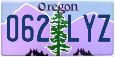 OR license plate 062LYZ