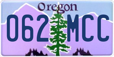 OR license plate 062MCC