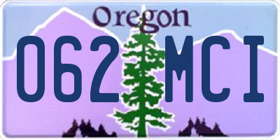 OR license plate 062MCI