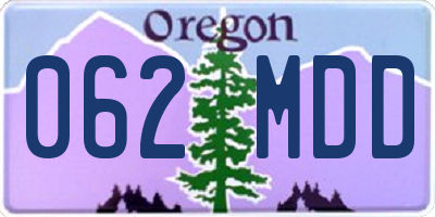 OR license plate 062MDD