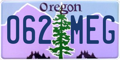 OR license plate 062MEG