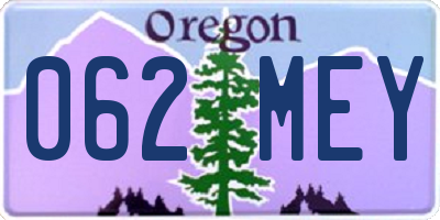 OR license plate 062MEY