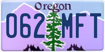 OR license plate 062MFT