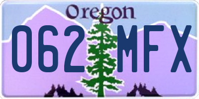 OR license plate 062MFX