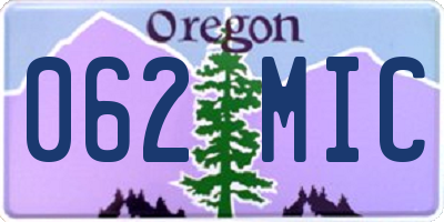 OR license plate 062MIC