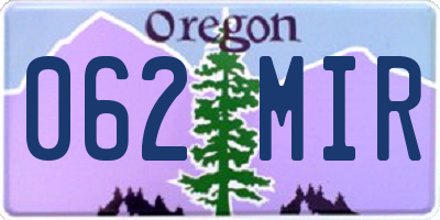 OR license plate 062MIR