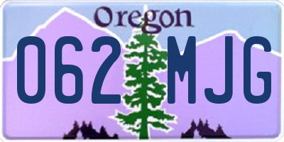 OR license plate 062MJG