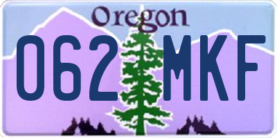 OR license plate 062MKF