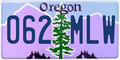 OR license plate 062MLW