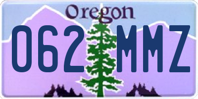 OR license plate 062MMZ