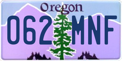 OR license plate 062MNF