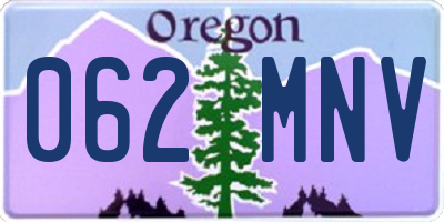 OR license plate 062MNV