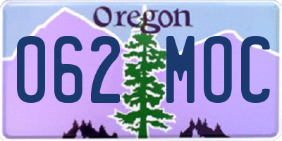 OR license plate 062MOC