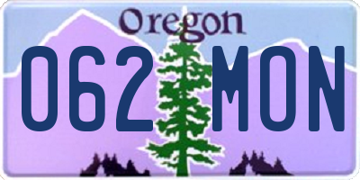 OR license plate 062MON