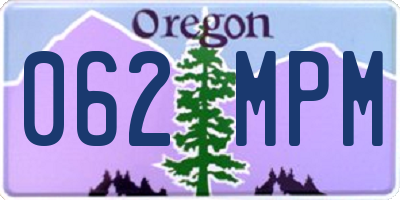 OR license plate 062MPM