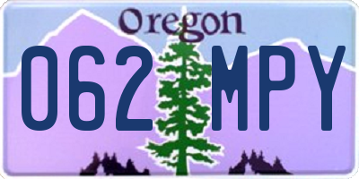 OR license plate 062MPY