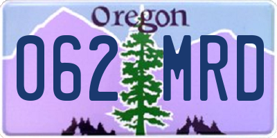 OR license plate 062MRD