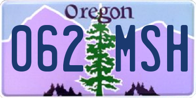 OR license plate 062MSH