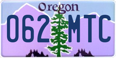 OR license plate 062MTC