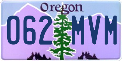 OR license plate 062MVM