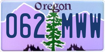 OR license plate 062MWW