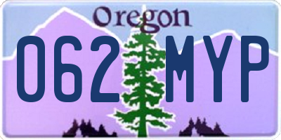 OR license plate 062MYP