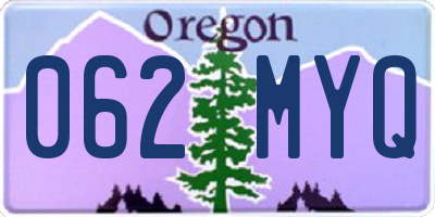 OR license plate 062MYQ