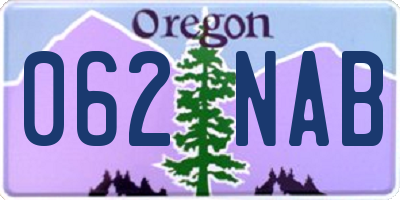 OR license plate 062NAB