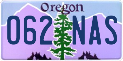 OR license plate 062NAS