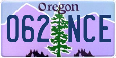 OR license plate 062NCE