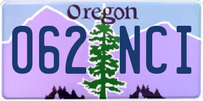 OR license plate 062NCI